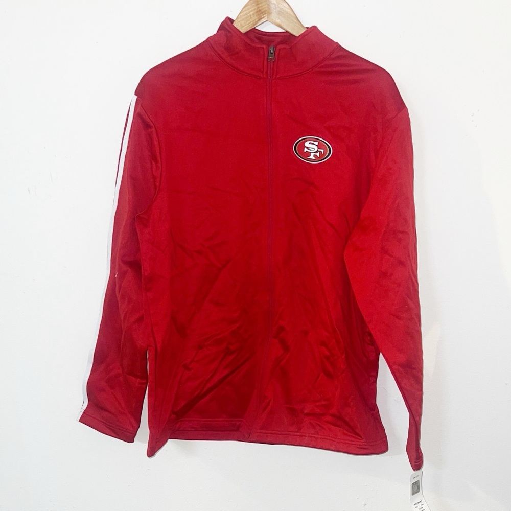 San Francisco 49rs nfl apparel full zip red with white stripe men’s jacket